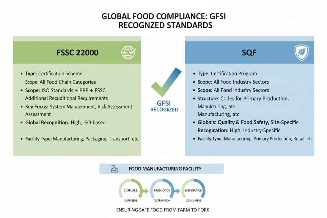 FSSC 22000 vs SQF: Which Food Safety Certification is Right for You?