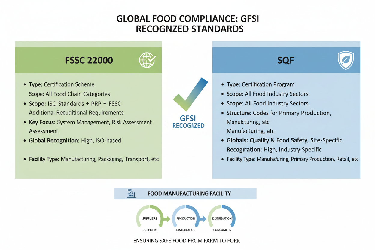 FSSC 22000 vs SQF: Which Food Safety Certification is Right for You?