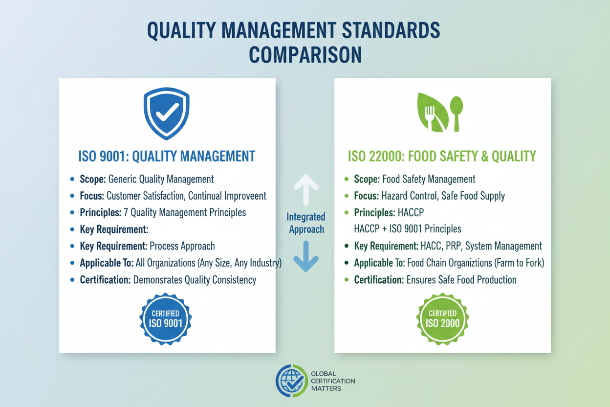 ISO 9001 vs ISO 22000: Which Standard Does Your Business Need?
