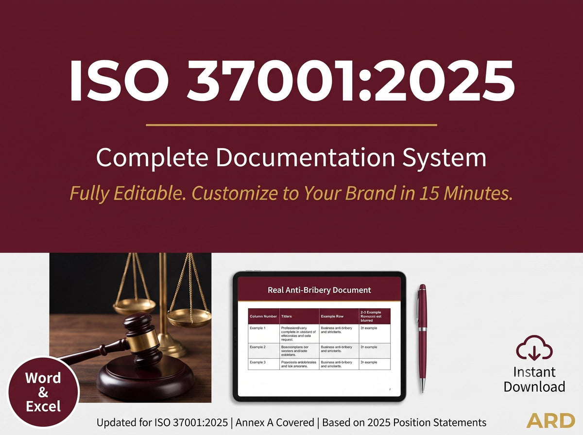 ISO 37001:2025 Anti-Bribery Management System Full Pack Documents