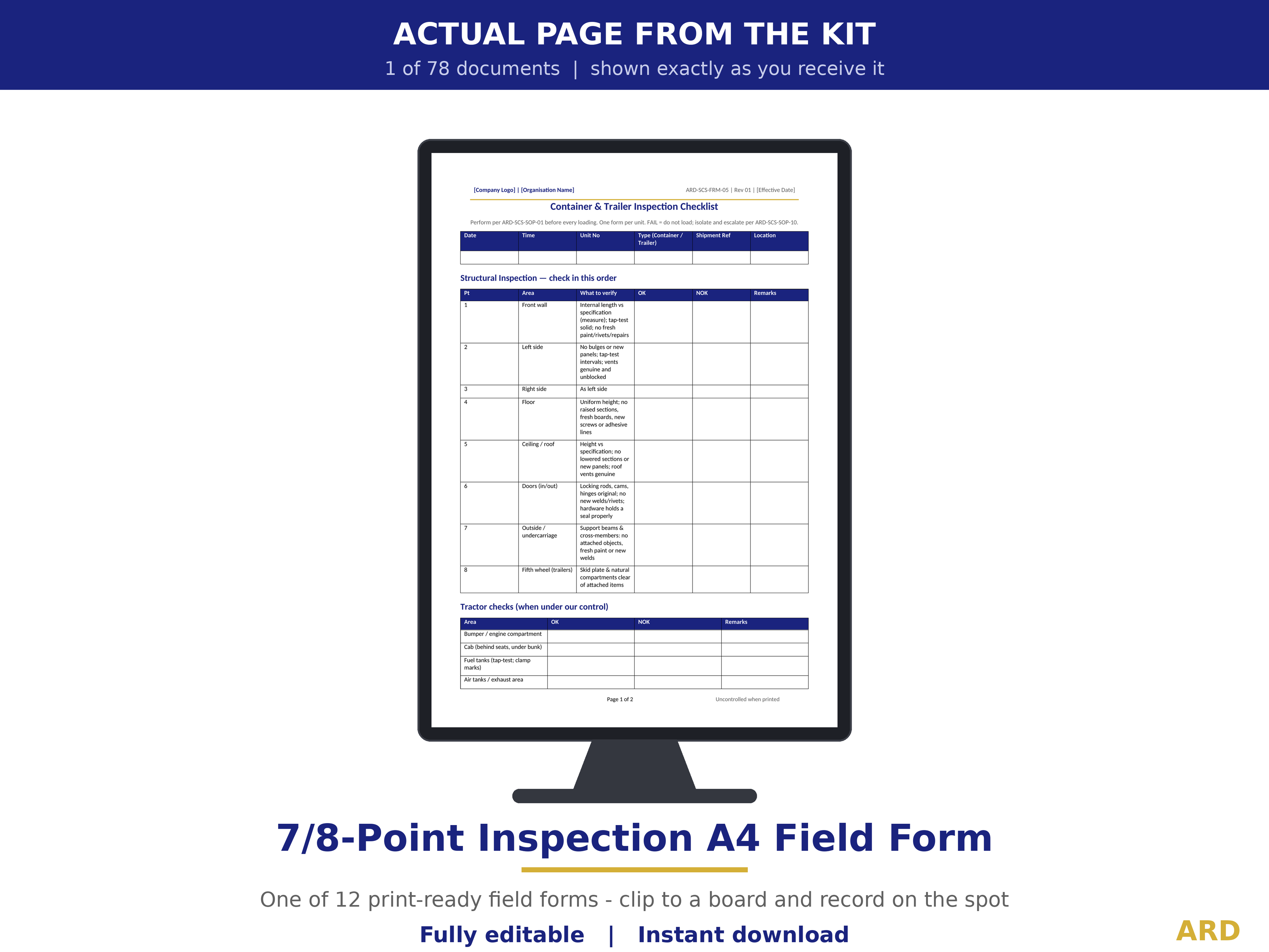 ISO 28000:2022 Supply Chain Security Management System Templates, Editable Word Excel, Digital Download