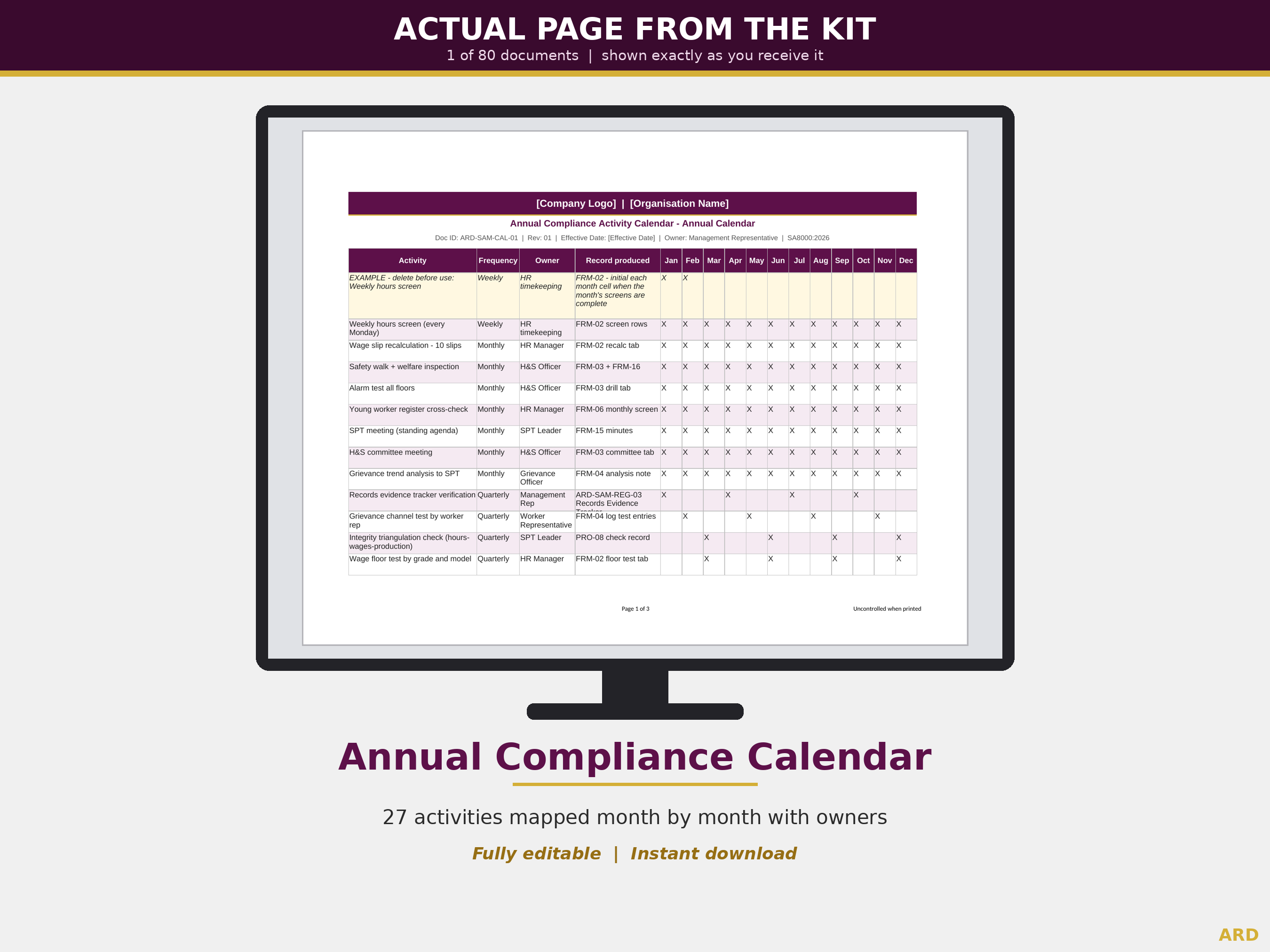 SA8000:2026 Social Accountability Management System Templates, Decent Work M1-M10 D1-D7, Editable Word Excel, Digital Download