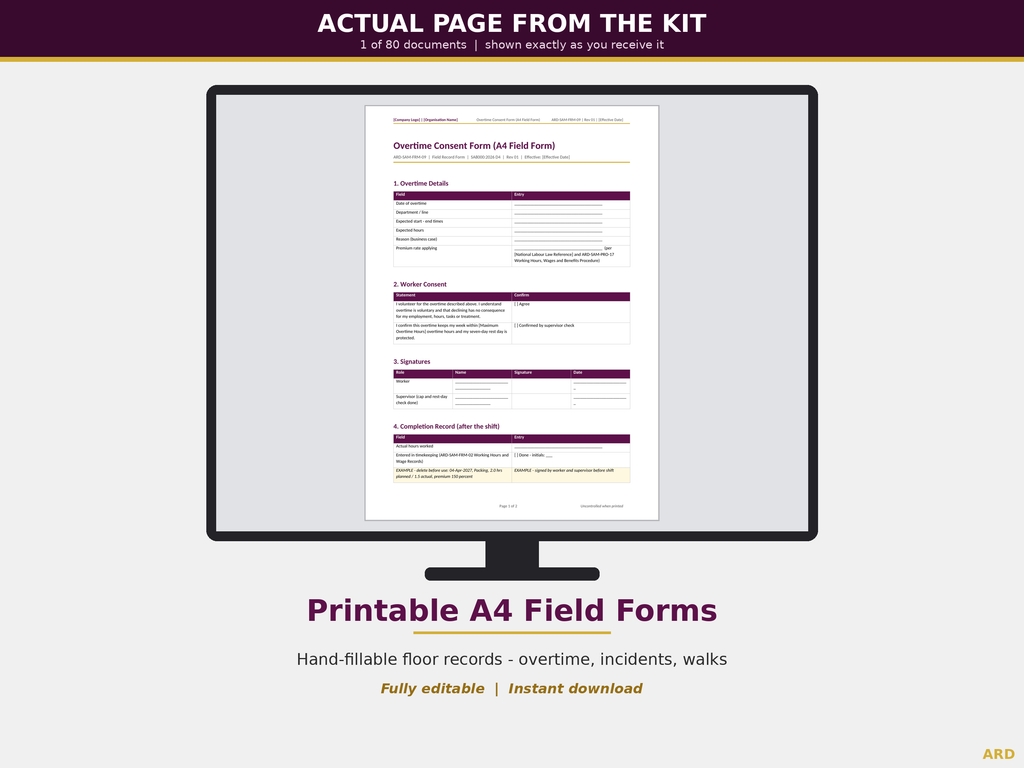 SA8000:2026 Social Accountability Management System Templates, Decent Work M1-M10 D1-D7, Editable Word Excel, Digital Download