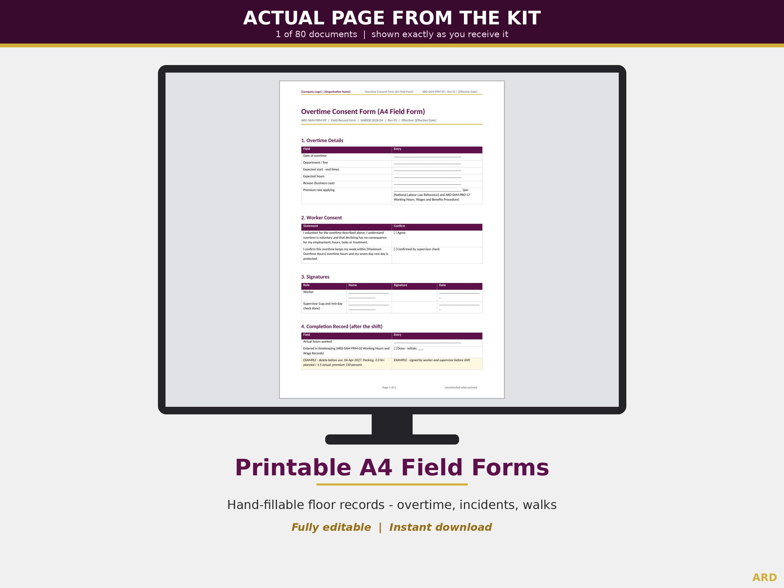 SA8000:2026 Social Accountability Management System Templates, Decent Work M1-M10 D1-D7, Editable Word Excel, Digital Download