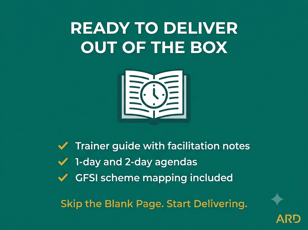 HACCP Training Kit, Editable Food Safety Course, Trainer Guide, Exams, Certificates