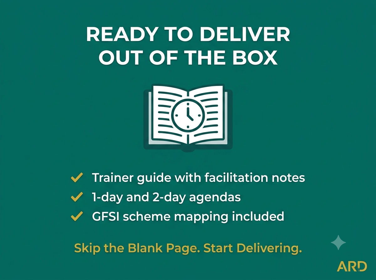 HACCP Training Kit, Editable Food Safety Course, Trainer Guide, Exams, Certificates