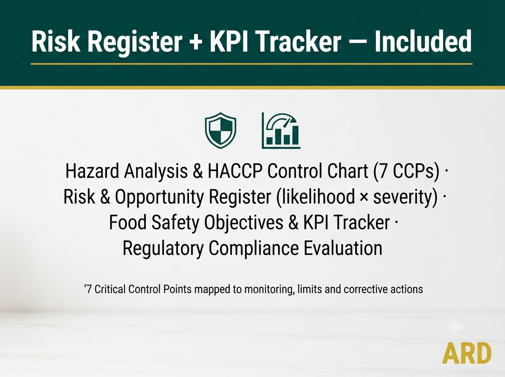 HACCP Food Safety Documentation Kit for Hospital & Healthcare Foodservice — FDA Food Code 2022 | HSP Controls | 55 Documents, 210+ Pages