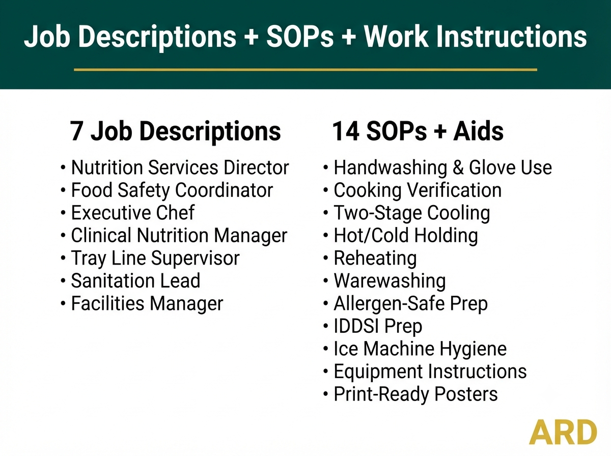 HACCP Food Safety Documentation Kit for Hospital & Healthcare Foodservice — FDA Food Code 2022 | HSP Controls | 55 Documents, 210+ Pages