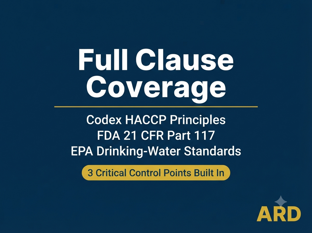 HACCP Food Safety Documentation Kit for Commercial Ice Plants — FDA 21 CFR Part 117 | Codex HACCP | 45 Documents, 170+ Pages