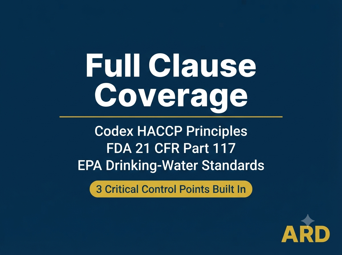 HACCP Food Safety Documentation Kit for Commercial Ice Plants — FDA 21 CFR Part 117 | Codex HACCP | 45 Documents, 170+ Pages