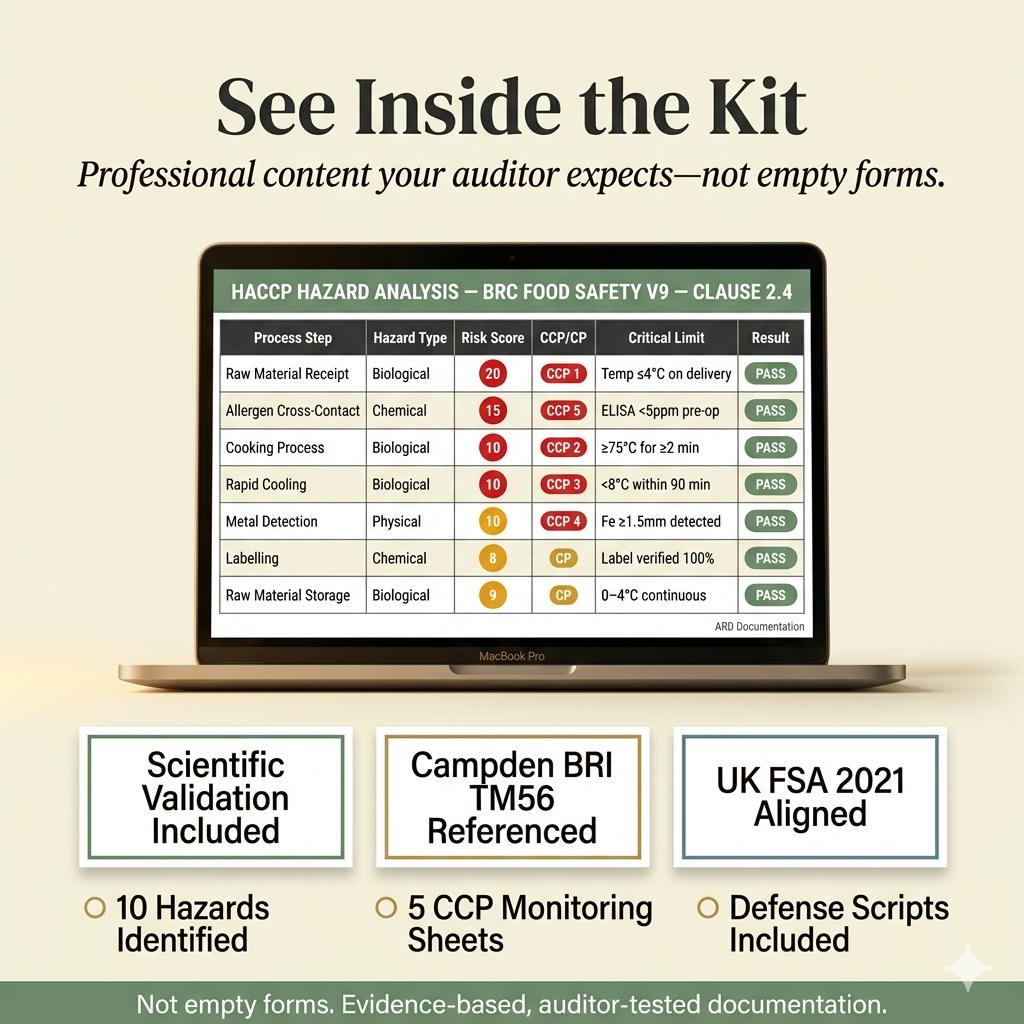 Editable BRCGS Food Quality and Safety V9 Full Pack System Documents