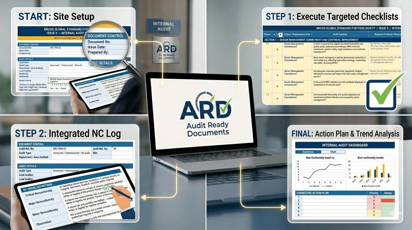 Editable BRCGS Food Safety Issue 9 Internal Audit Checklist Digital Download