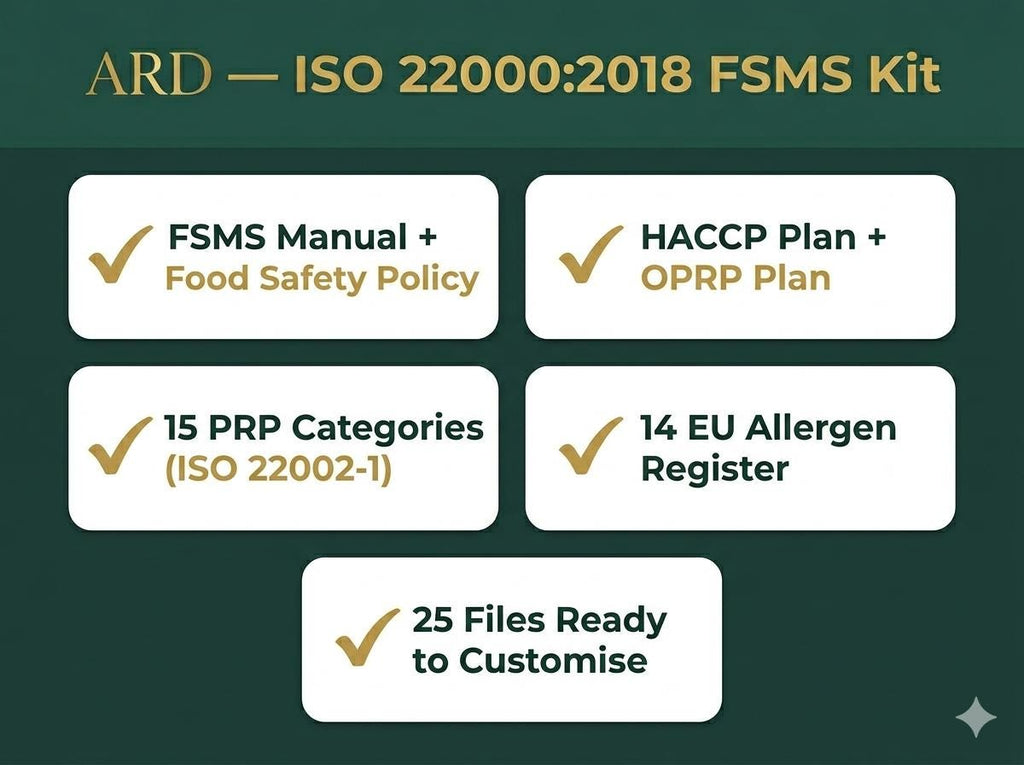 ISO 22000:2018 Food Safety System Full Pack Documents