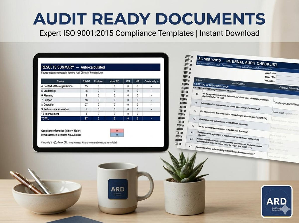 ISO 9001 2015 Internal Audit Checklist Full Pack System Documents