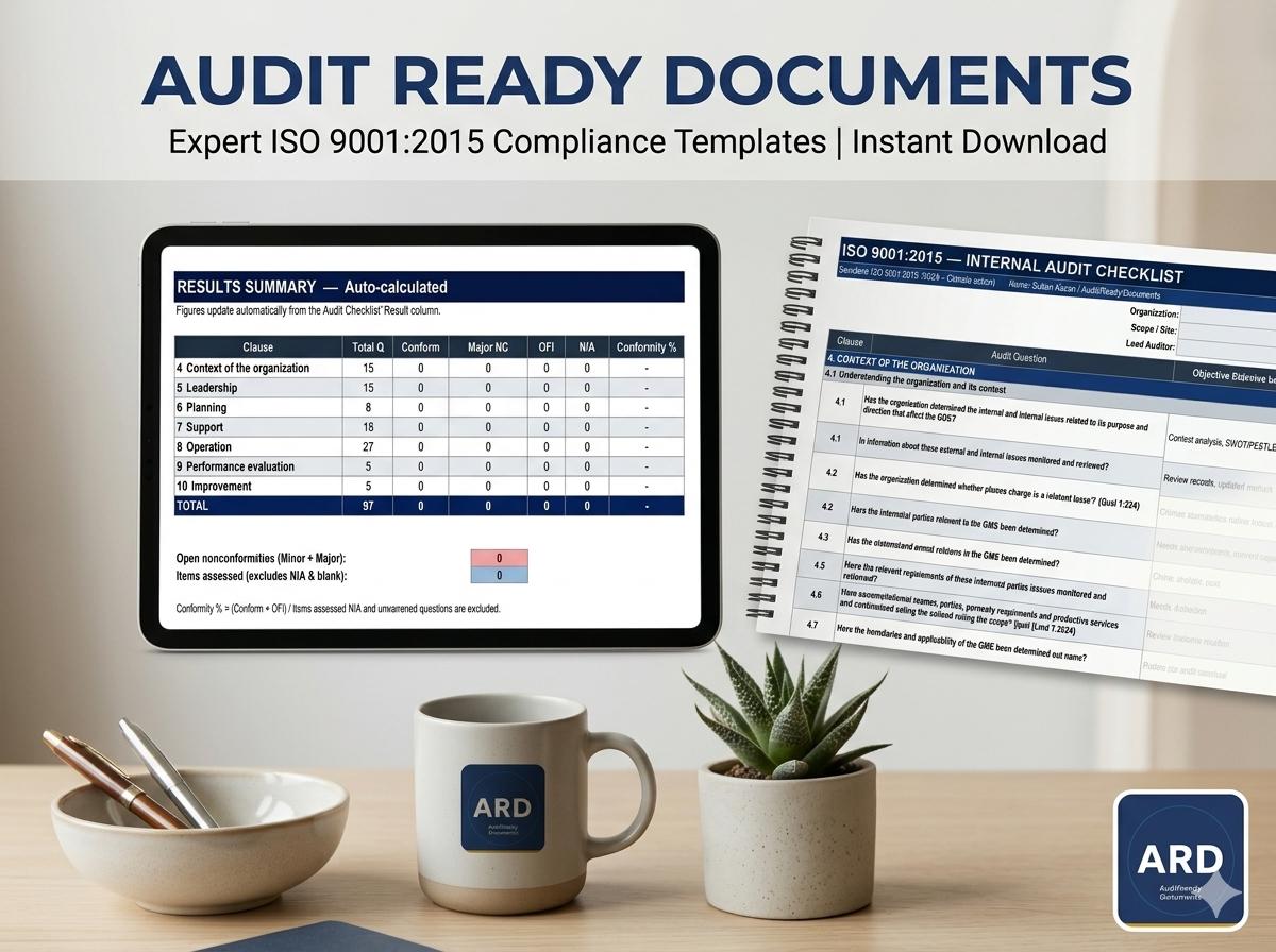 ISO 9001 2015 Internal Audit Checklist Full Pack System Documents