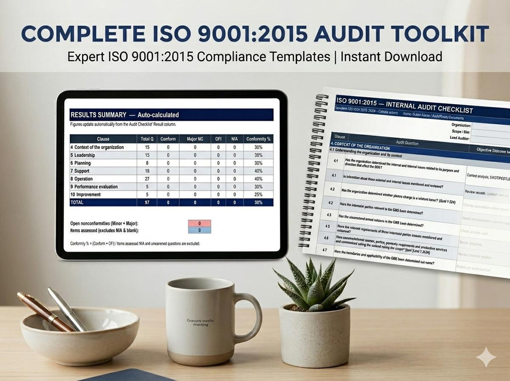 ISO 9001 2015 Internal Audit Checklist Full Pack System Documents