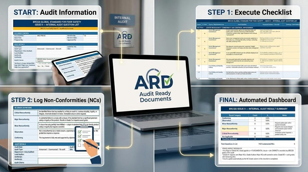 Editable BRCGS Food Safety Issue 9 Internal Audit Checklist Digital Download