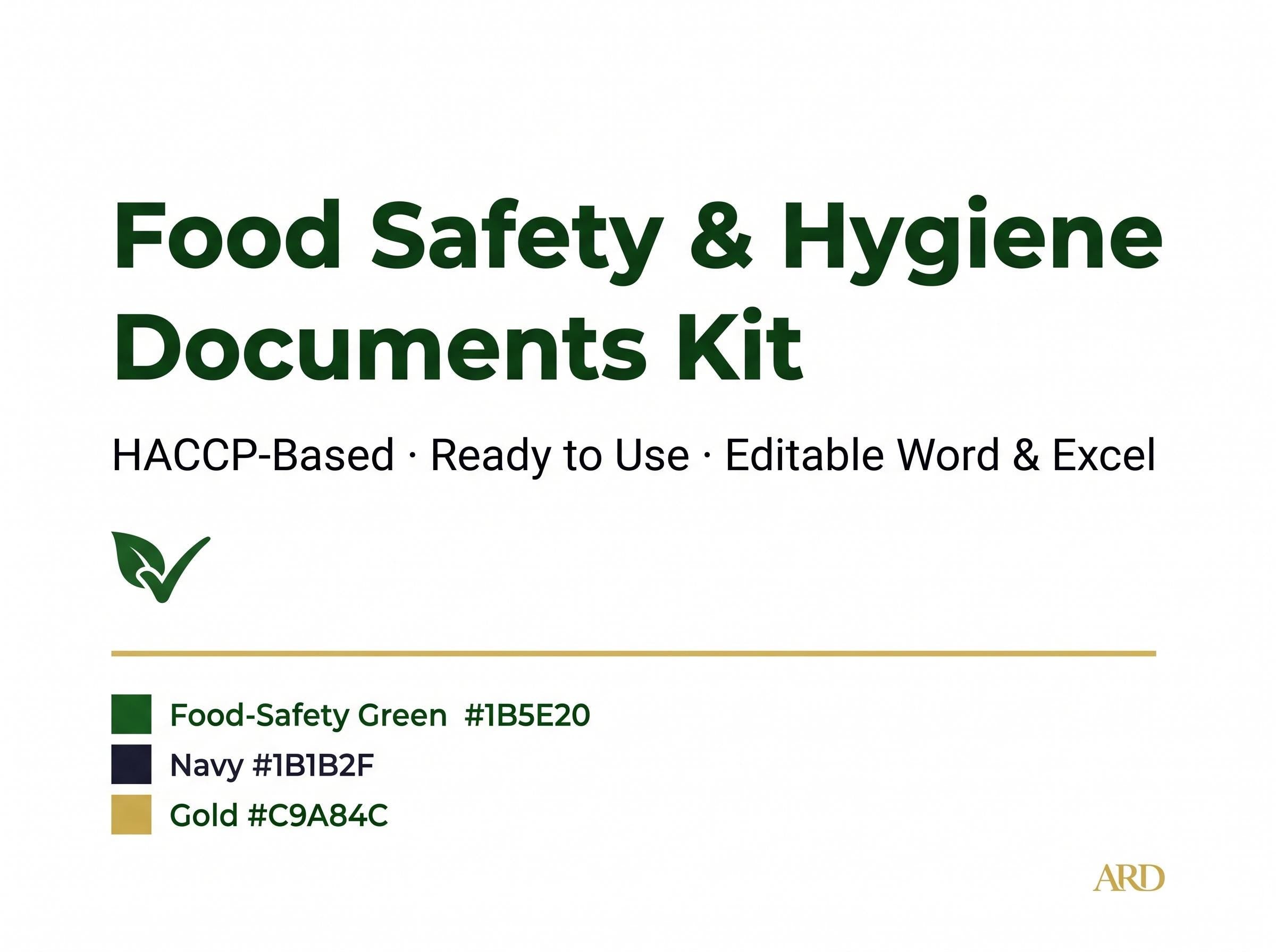 Food Safety Hygiene Full Pack System Documents | with HACCP Plan, Editable Word Excel Templates