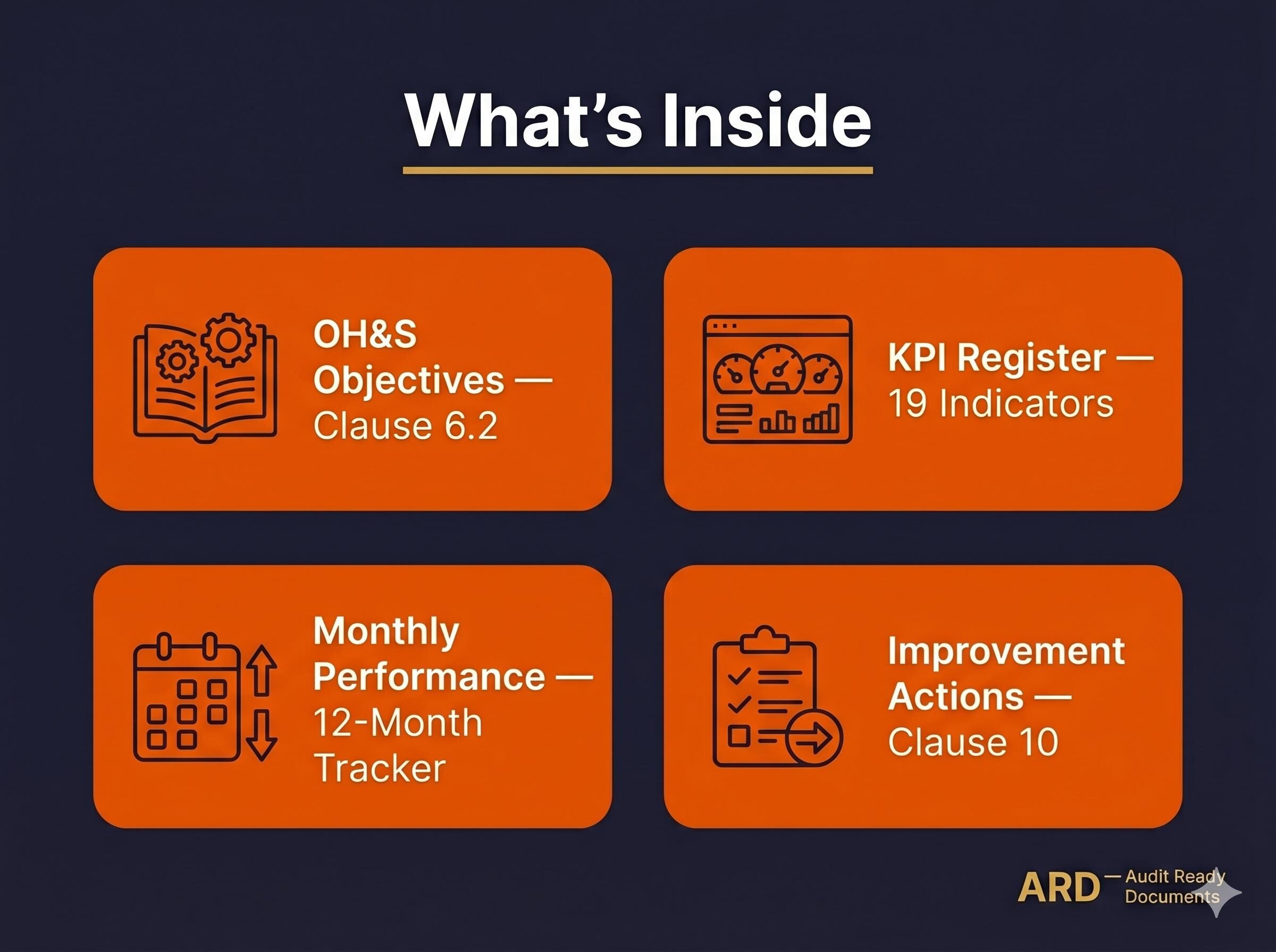 ISO 45001:2018 OH&S Objectives KPI Tracker Editable | Safety Management Excel Workbook (Digital Download)