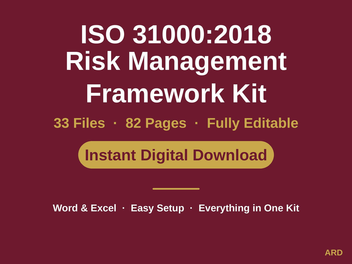 ISO 31000:2018 Risk Management Framework Full Pack System Documents