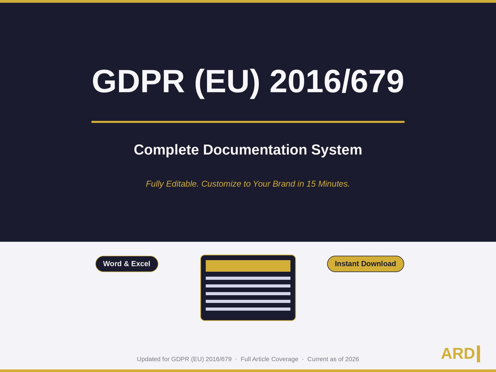 GDPR Compliance System Full Pack Documents
