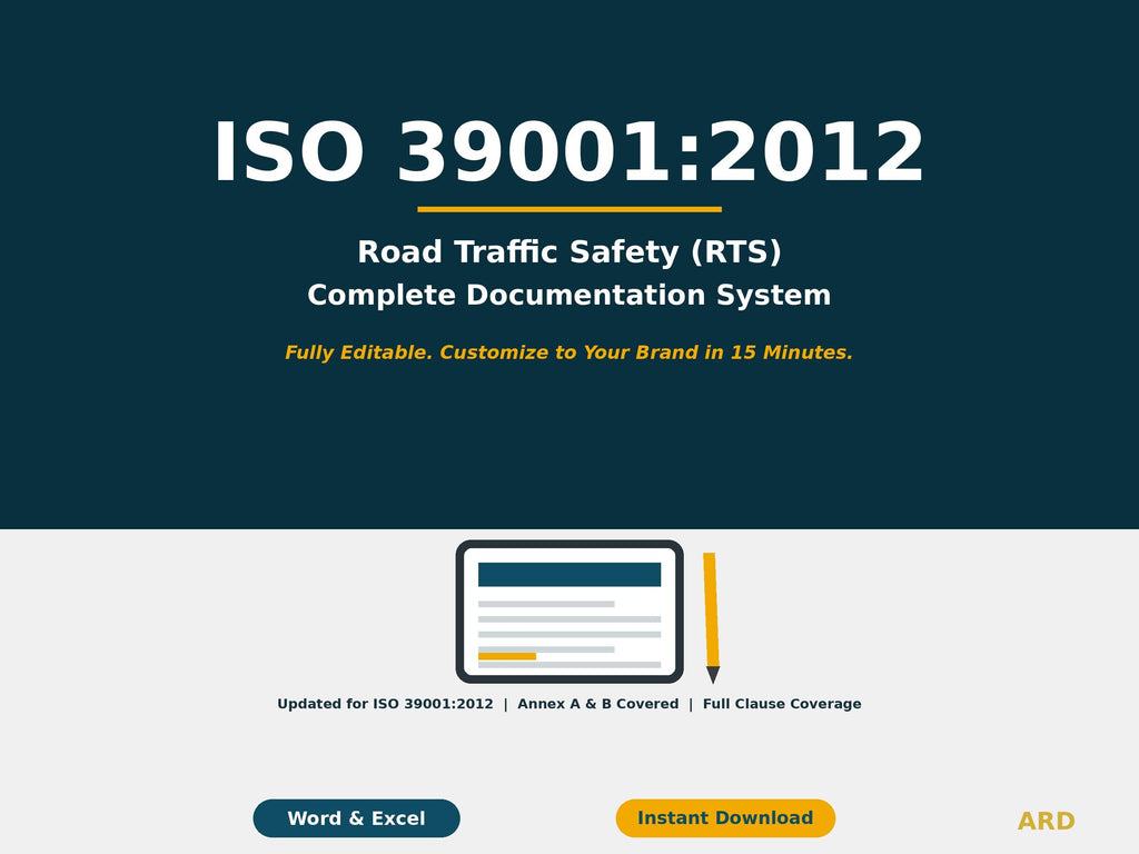 ISO 39001:2012 Road Traffic Safety System Full Pack Documents