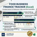 Food Business Finance Tracker, Recipe Cost Calculator, Menu Pricing (Excel/Sheets)