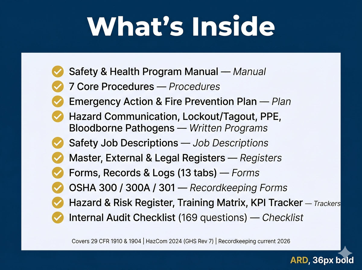 OSHA Safety Program System Full Pack Documents