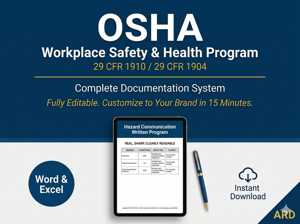 OSHA Safety Program System Full Pack Documents