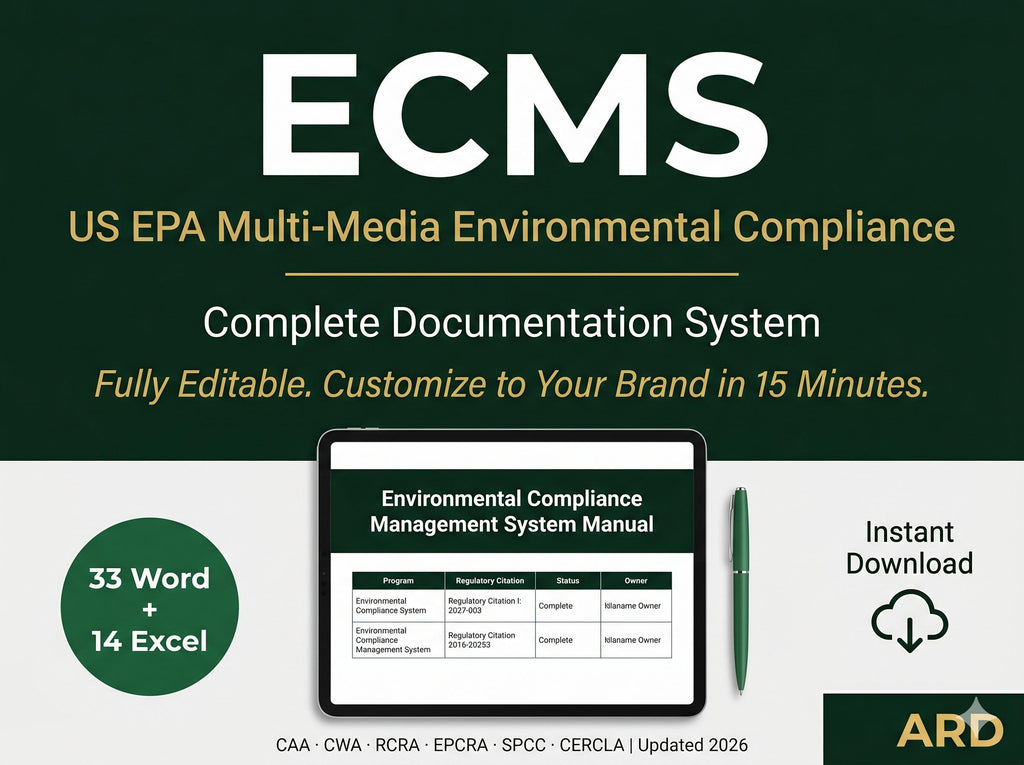 US EPA Environmental Compliance System Full Pack Documents + ( Caa Cwa Rcra Epcra SPCC )