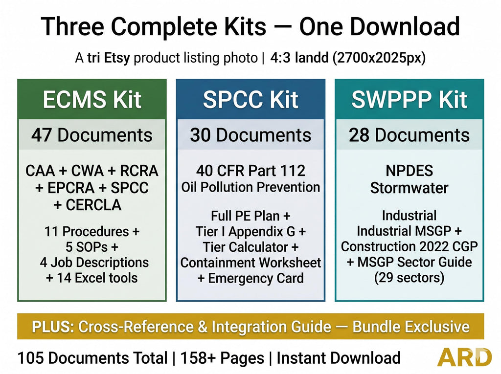 US EPA SPCC Plan System Full Pack Documents ( 40 Cfr Part 112 Compliance Kit )
