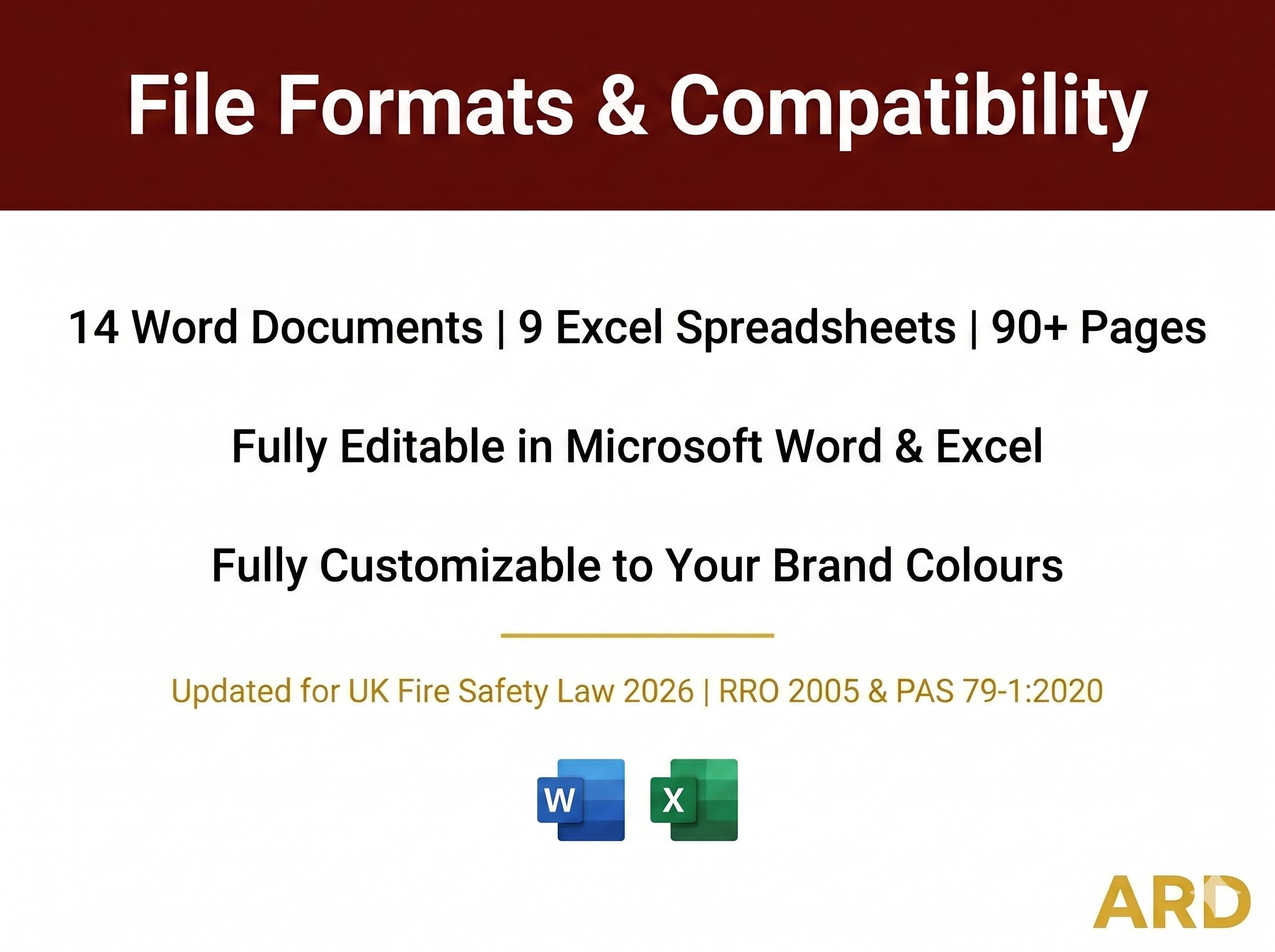UK Fire Risk Assessment System, Editable Word Excel Documents (RRO 2005, PAS 79-1)