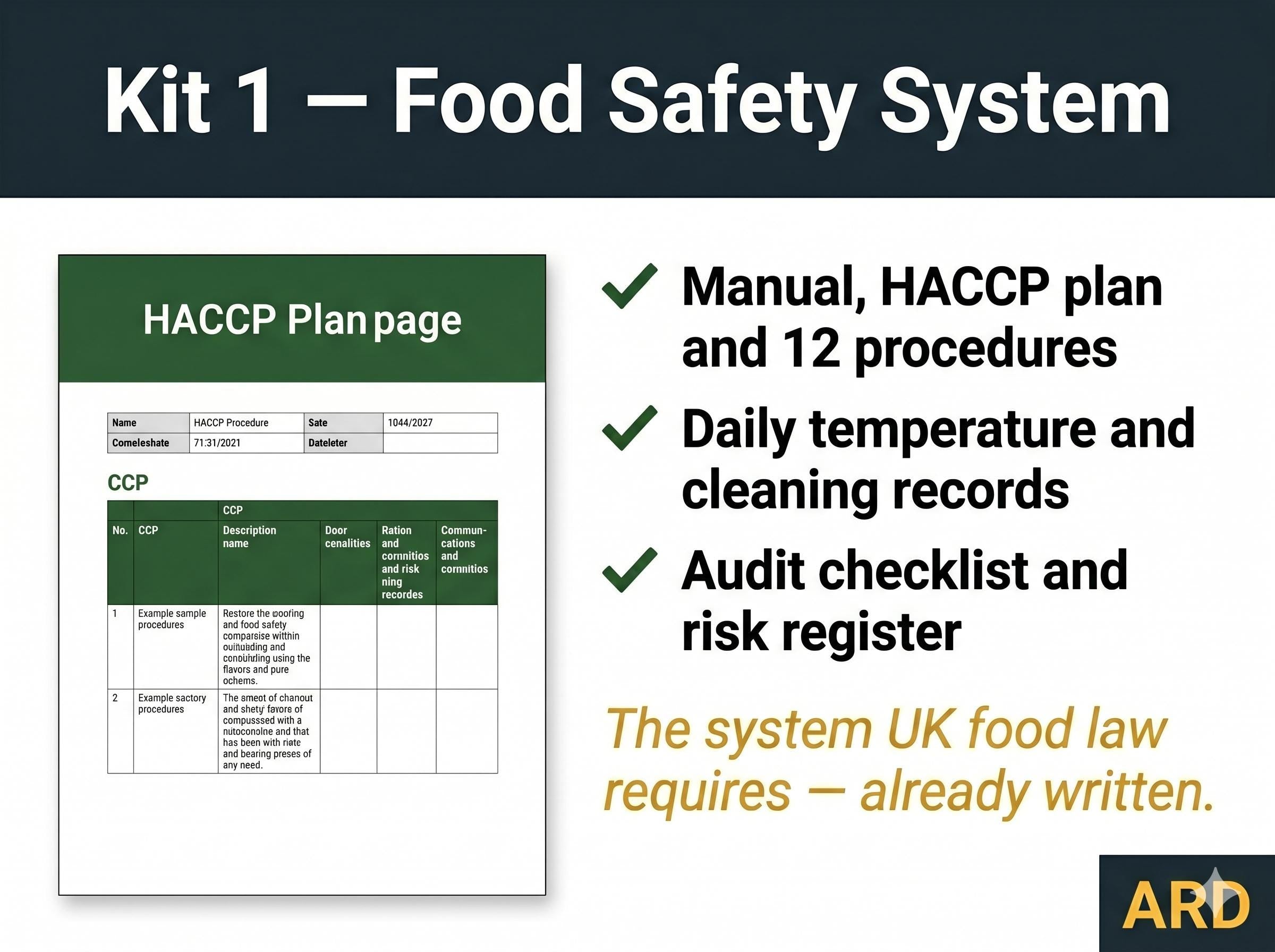 UK Food Safety Bundle | HACCP System + Inspection Prep System Full Pack Documents