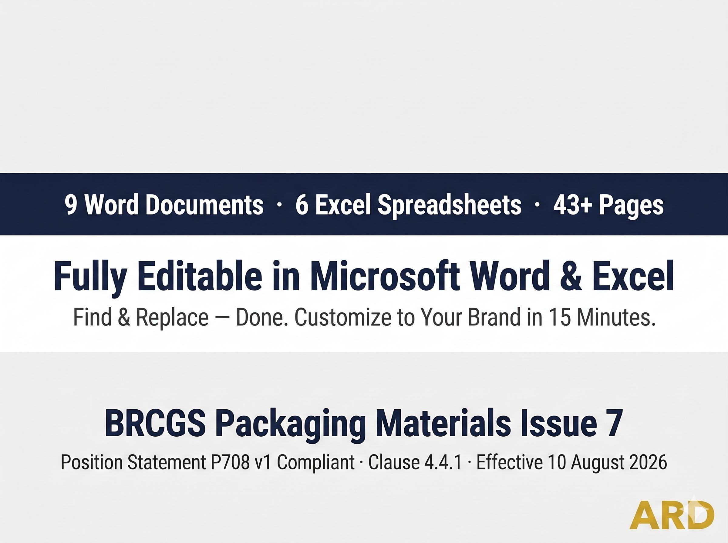 BRCGS Packaging Materials TACCP System Full Pack Documents