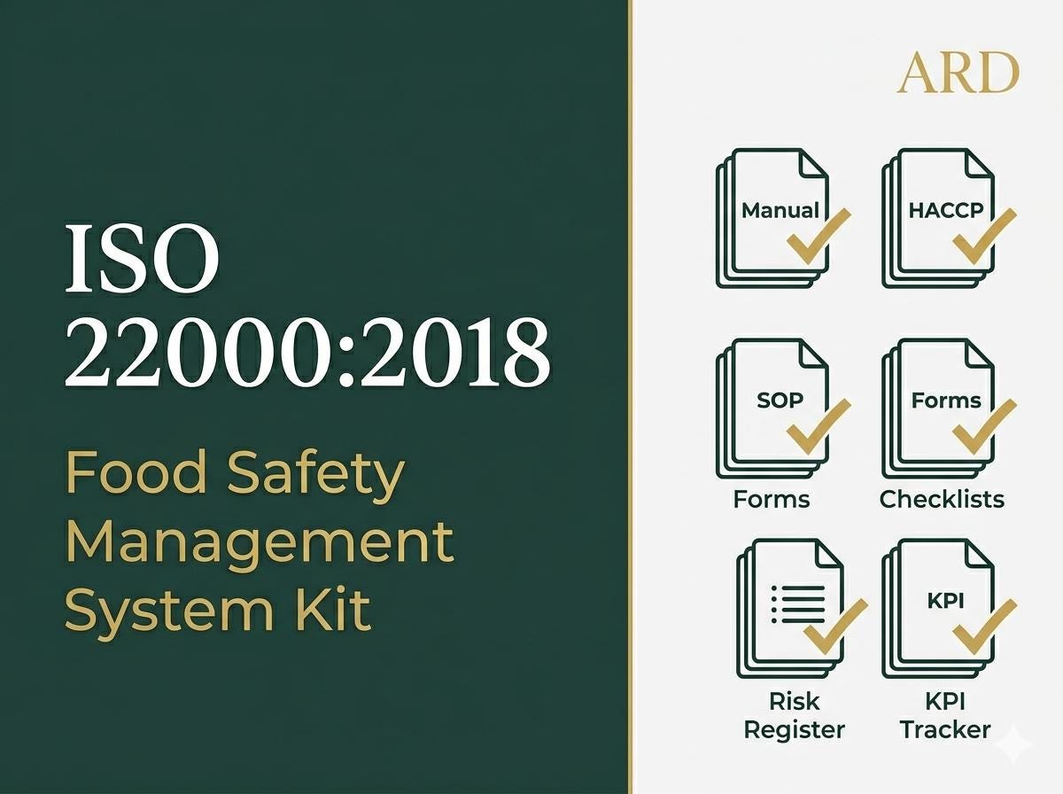 ISO 22000:2018 Food Safety System Full Pack Documents