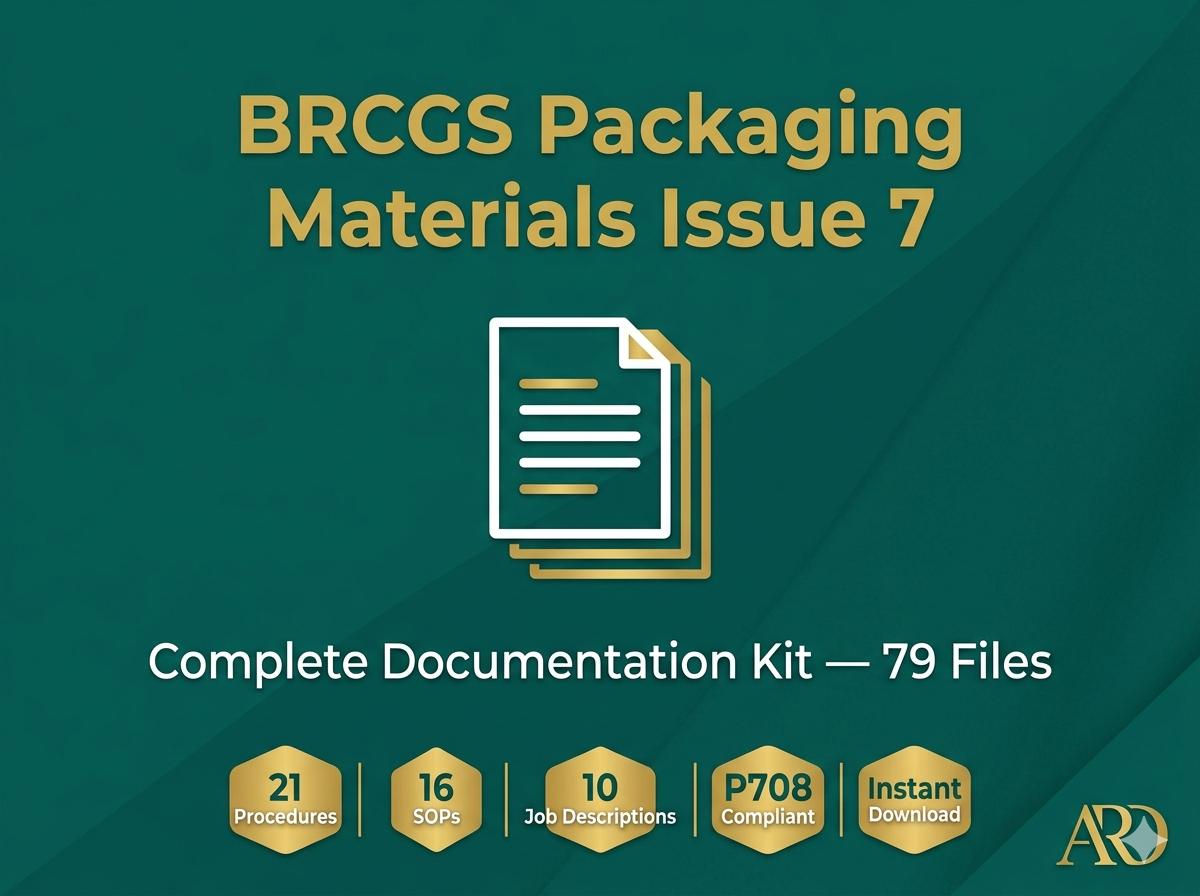 BRCGS Packaging Materials Issue 7 Full Pack System Documents