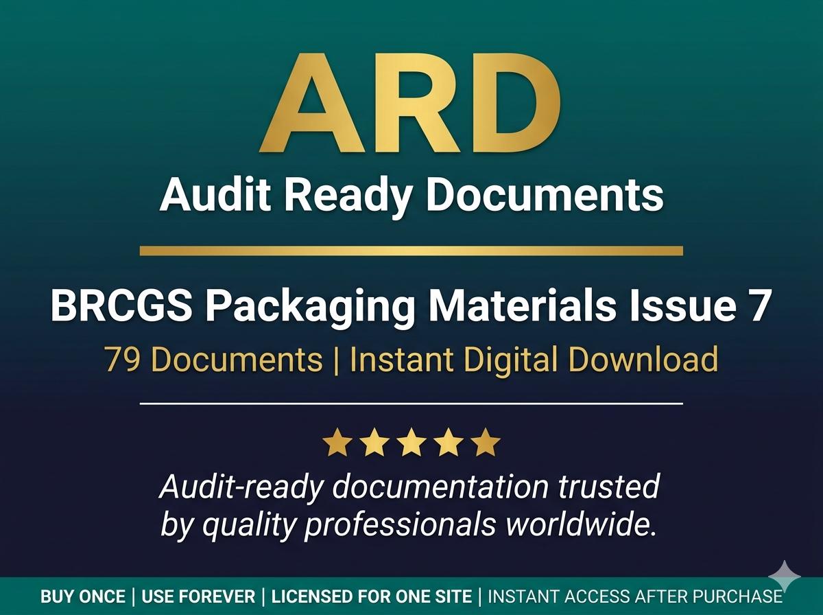 BRCGS Packaging Materials Issue 7 Full Pack System Documents