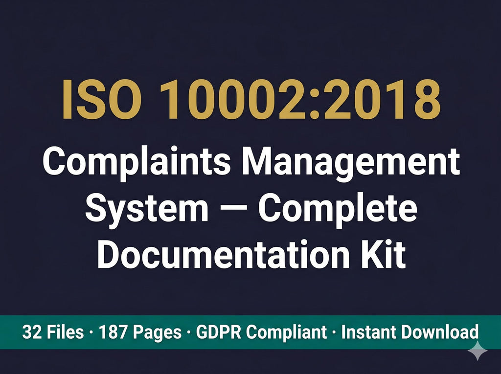 ISO 10002:2018 Complaints Management Full Pack System Documents