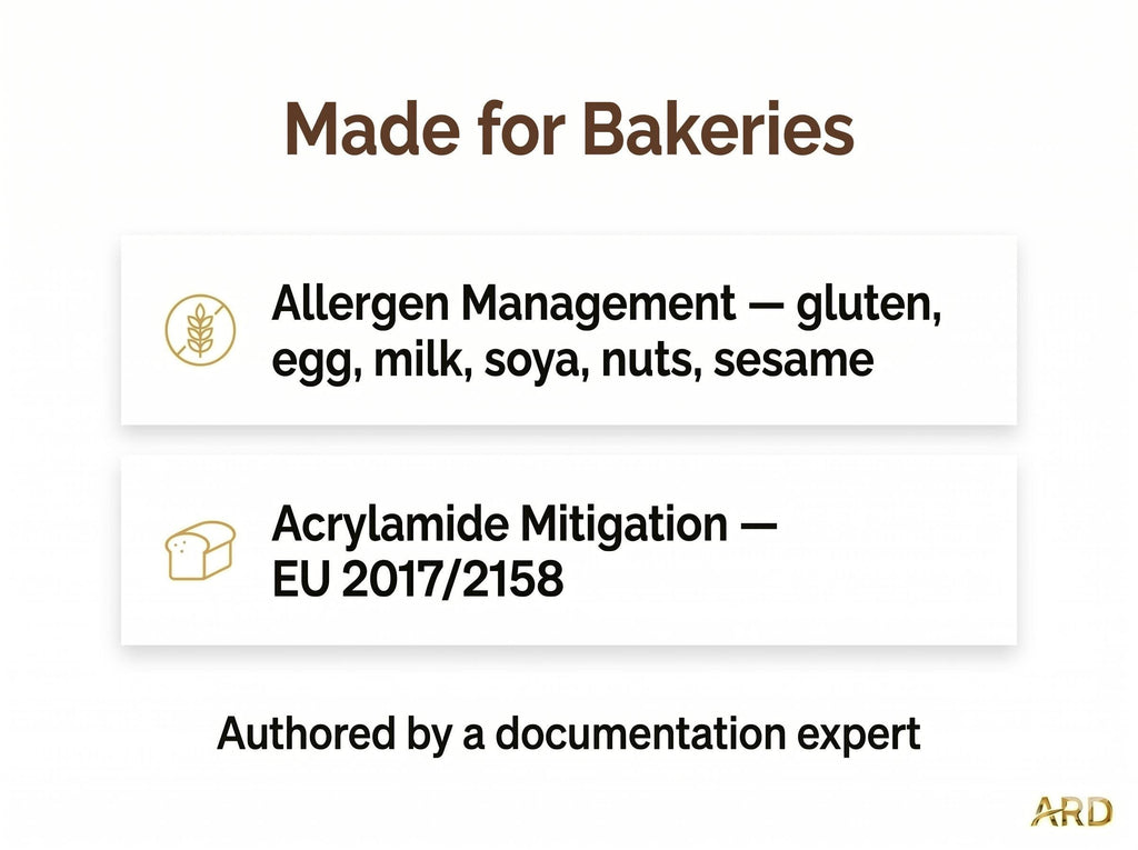 Bakery HACCP Food Safety Full Pack System Documents