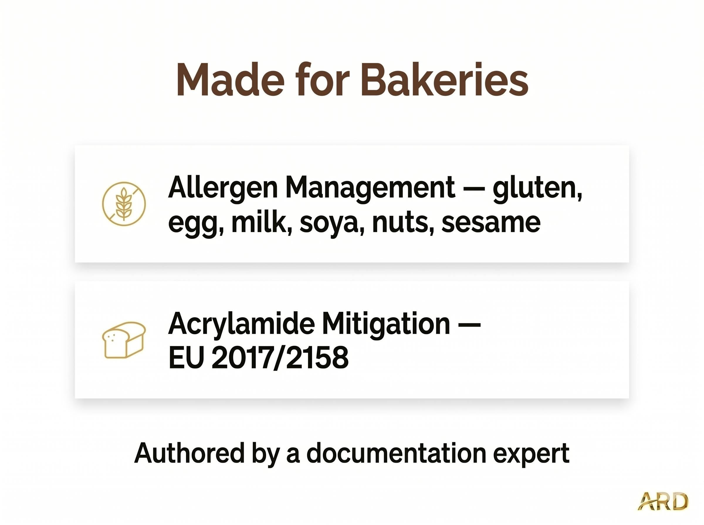 Bakery HACCP Food Safety Full Pack System Documents