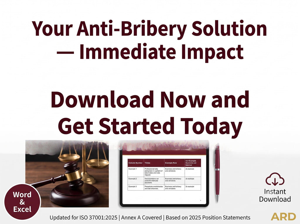 ISO 37001:2025 Anti-Bribery Management System Full Pack Documents