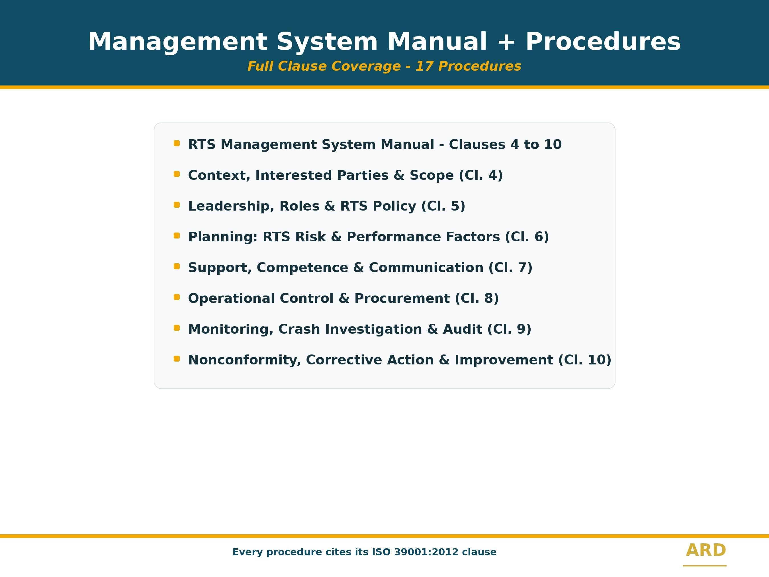 ISO 39001:2012 Road Traffic Safety System Full Pack Documents