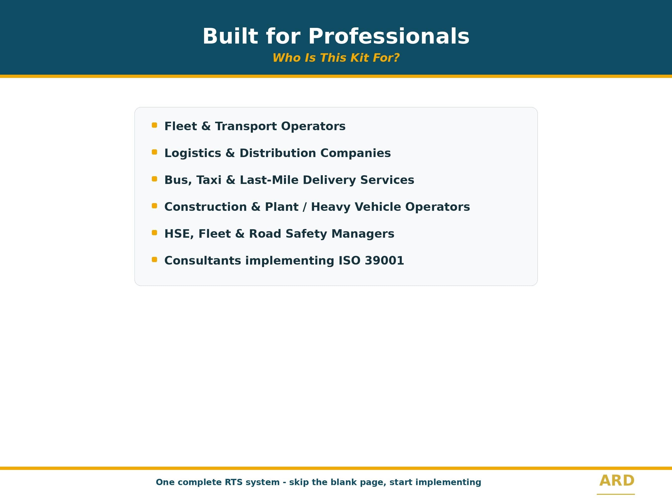 ISO 39001:2012 Road Traffic Safety System Full Pack Documents
