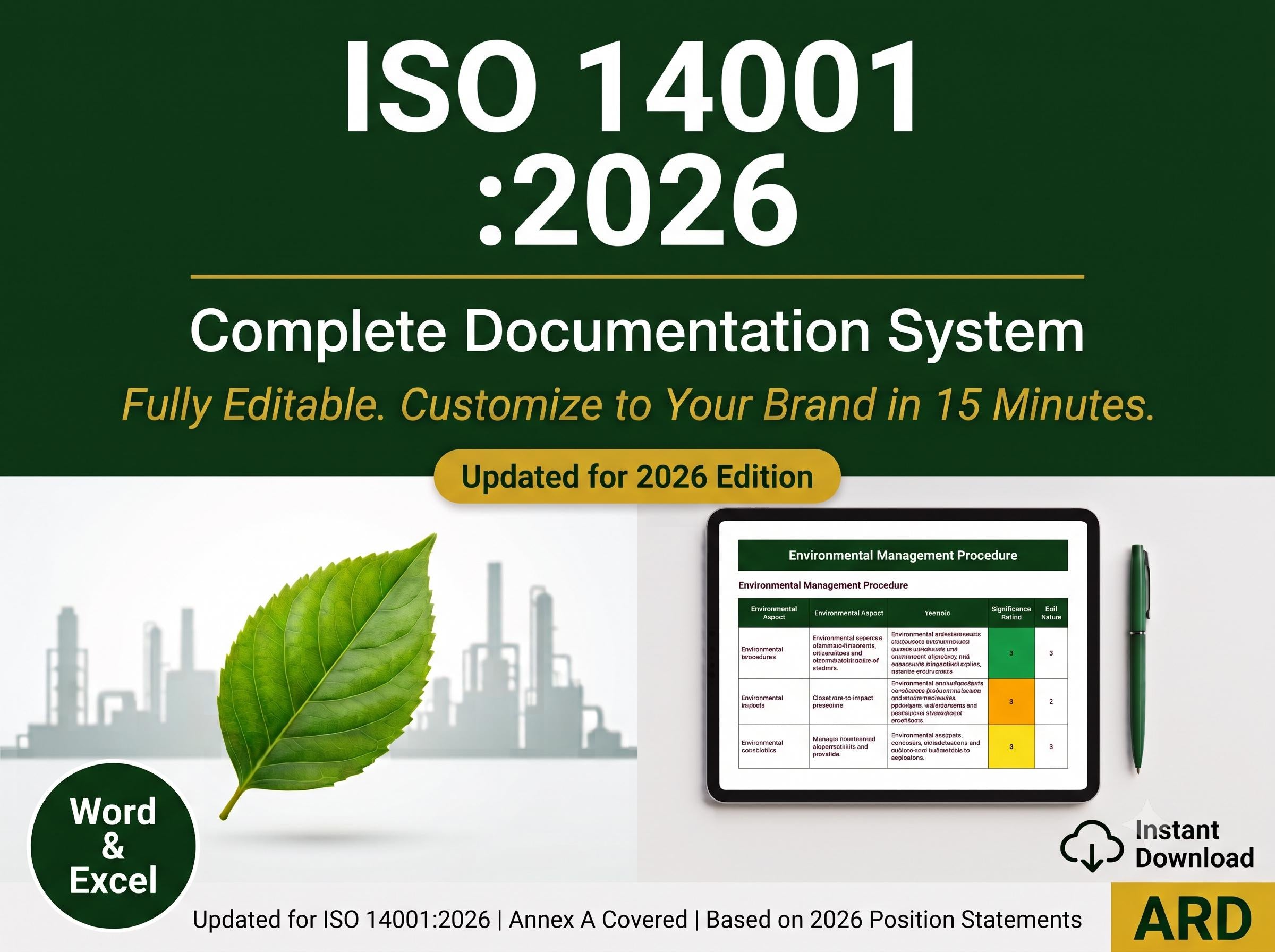 ISO 14001:2026 Environmental Management System Full Pack Documents