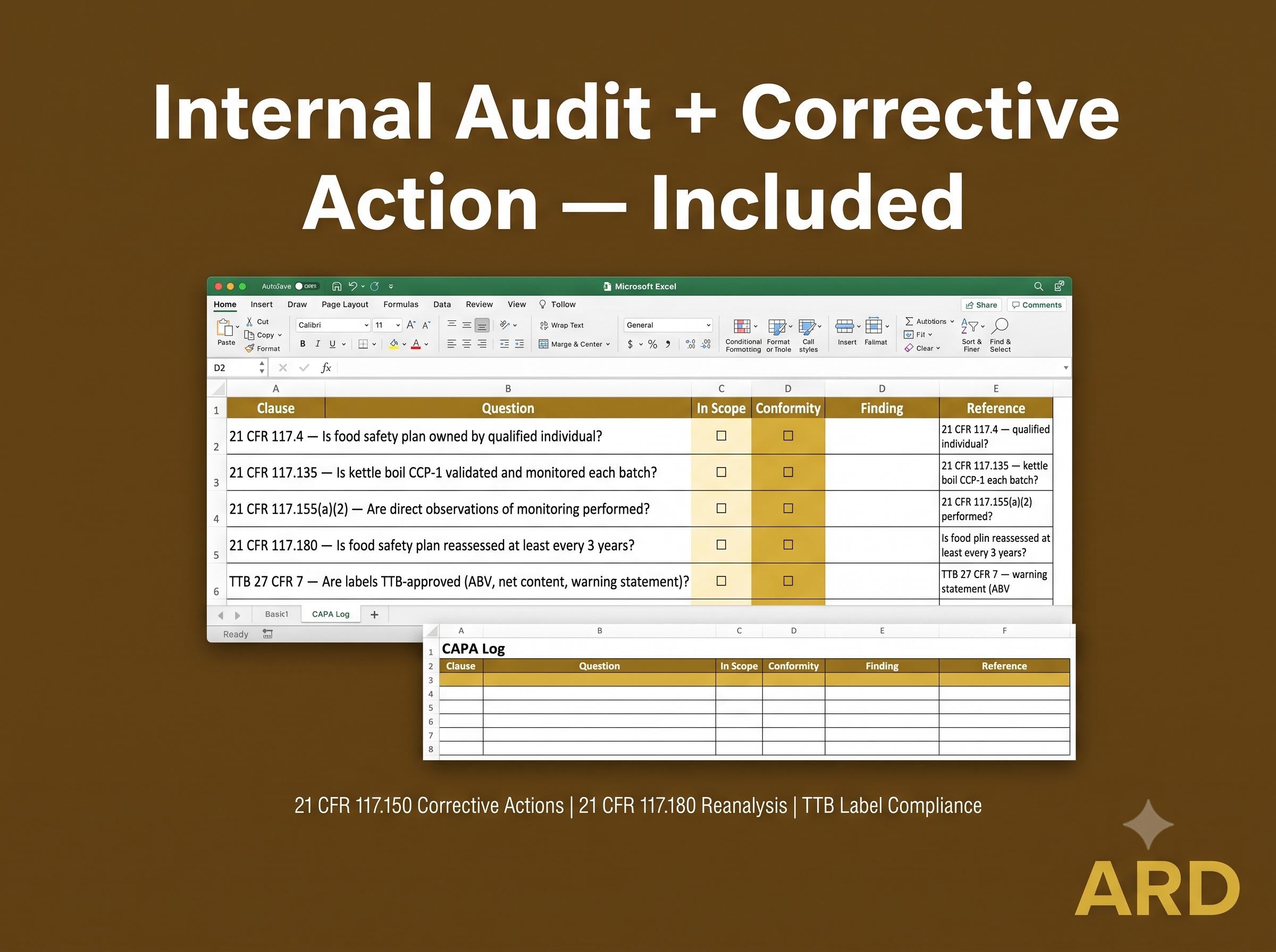 HACCP for Breweries Documentation System Full Pack + (Bonus FDA FSMA 21 CfR 117 Compliant )