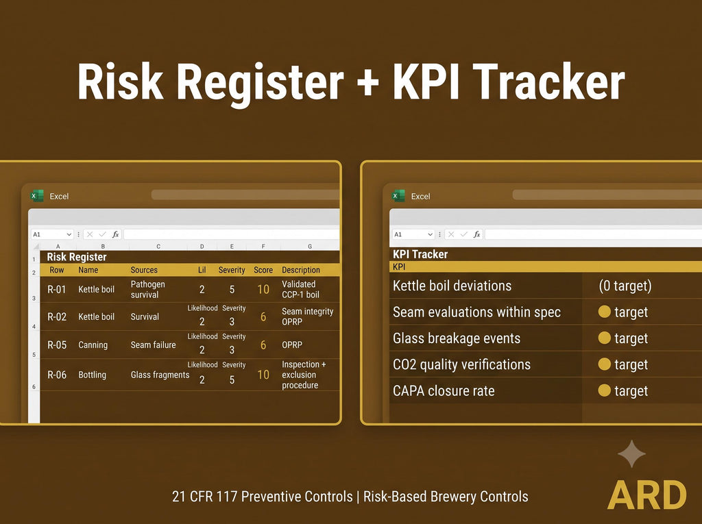 HACCP for Breweries Documentation System Full Pack + (Bonus FDA FSMA 21 CFR 117 Compliant)