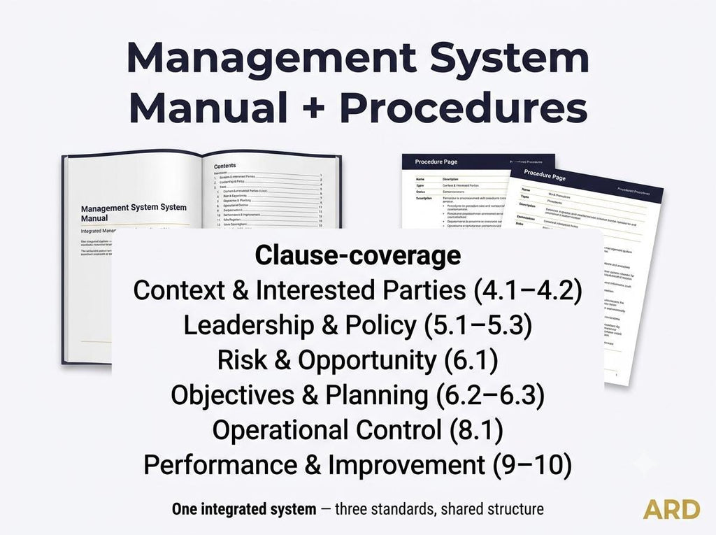 ISO 9001 + 14001 + 45001 Integrated Management System | Complete IMS Documentation | Full Pack Editable