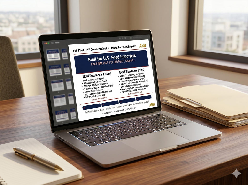 FSVP Documentation + FDA FSMA Foreign Supplier Verification Program System Full Pack Documents