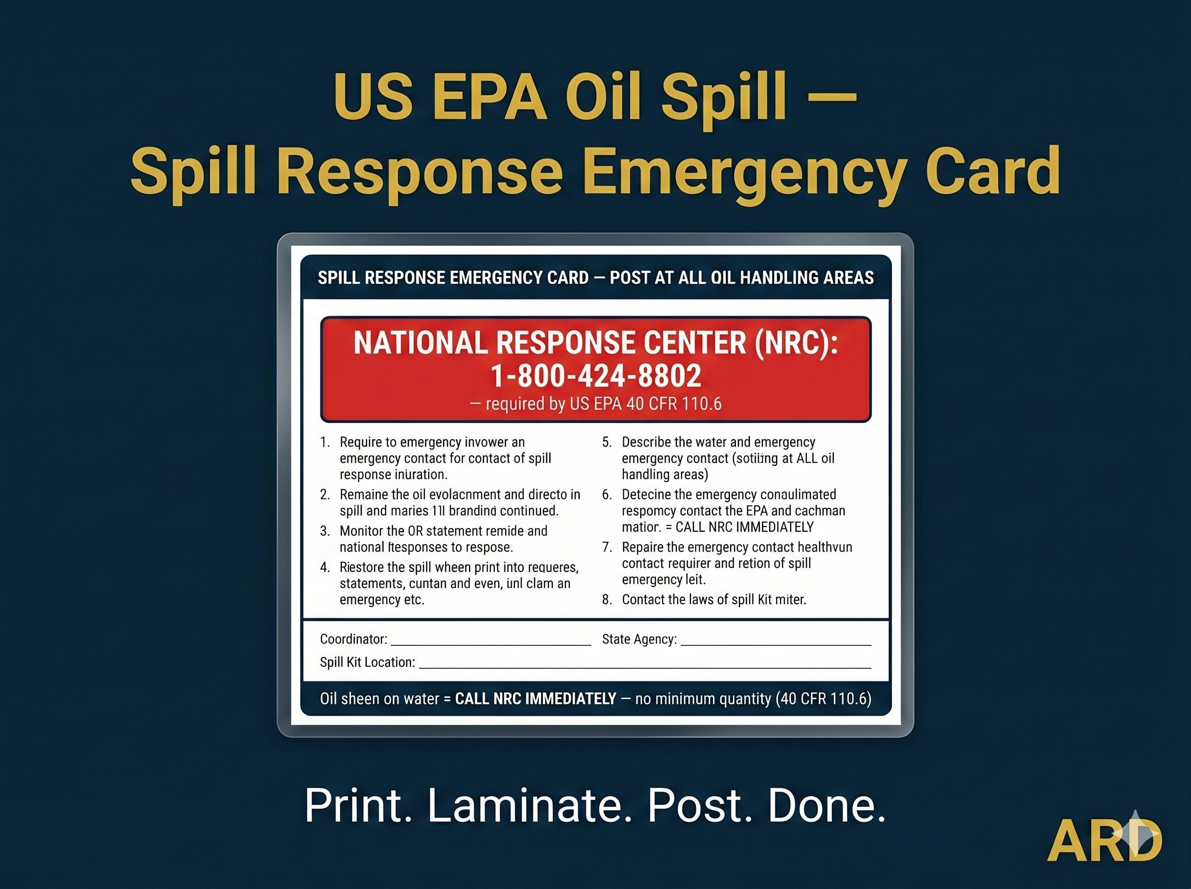 US EPA SPCC Plan 40 Cfr Part 112 Compliance Systems Full Pack Documents