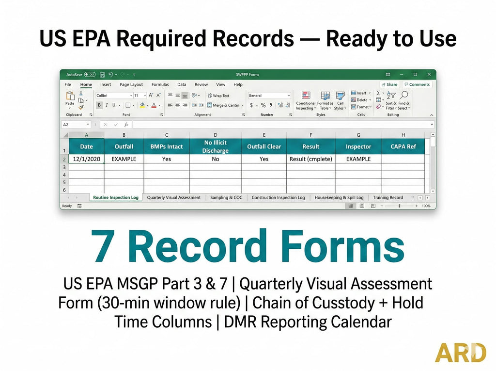 US EPA SWPPP | Npdes Stormwater Compliance System Full Pack Documents + Msgp + Cgp